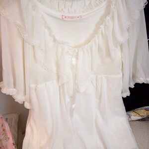 Vintage Romantic Ruffled White Nightgown